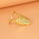 Elegant Gold Plated Semiprecious Stone Vanki Ring