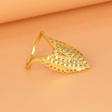 Elegant Gold Plated Semiprecious Stone Vanki Ring