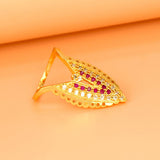 Elegant Gold Plated Semiprecious Stone Vanki Ring