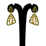 Elegant Gold Plated Triangular Stone Earrings - K Supreme