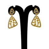 Elegant Gold Plated Triangular Stone Earrings - K Supreme
