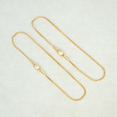 Elegant Thin Gold Plated Delicate Box Chain Anklets - K Supreme