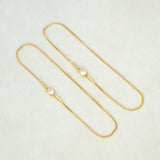 Elegant Thin Gold Plated Delicate Box Chain Anklets - K Supreme
