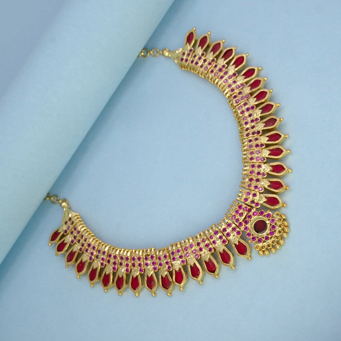 Enchanting Kerala Heritage Nagapadam Choker Necklace - K Supreme