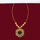Ethnic Gold Plated Enamel Floral Pendant Necklace - K Supreme