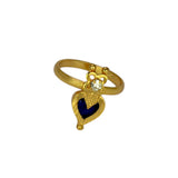 Ethnic Gold Plated Heart Enamel Finger Ring featuring vibrant enamel and elegant gold finish.
