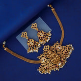 Exquisite Antique Gold Plated Lakshmi Kemp Choker Set - KSupreme