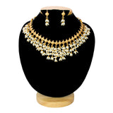 Exquisite Gold Plated Pearl Hanging Choker Necklace Set - KSupreme