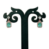 Fashionable CZ Square Stone Drop Earrings - K Supreme