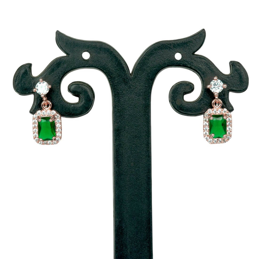 Fashionable CZ Square Stone Drop Earrings - K Supreme
