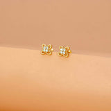 Floral Gold Plated CZ Second Stud/Kids Studs - K Supreme