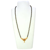 Gold Plated Black Beads Peacock Pendant Mangalsutra