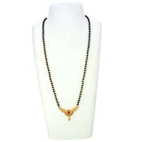 Gold Plated Black Beads Peacock Pendant Mangalsutra