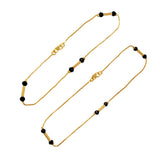 Gold Plated Black Crystal Designer Chain Anklets Payal - KSupreme