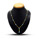 Gold Plated Cutting Chain Beaded Necklace
