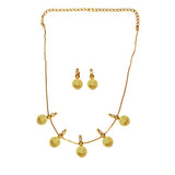 Gold Plated CZ Head Coin Kasu Necklace Set - KSupreme