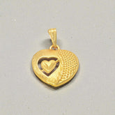 Gold Plated Designer Heart in Heart Pendant For Girls - K Supreme