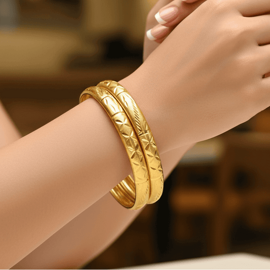Gold Plated Designer MC Pipe Bangles for Women - K Supreme