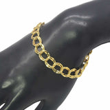 Gold Plated Double Link Charm Bracelet For Men