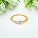 Gold Plated Double Side Stone Toe Ring/Minji - KSupreme
