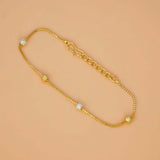 Gold Plated Dual Tone Bead Box Chain Bracelet - K Supreme