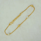 Gold Plated Dual Tone Bead Box Chain Bracelet - K Supreme