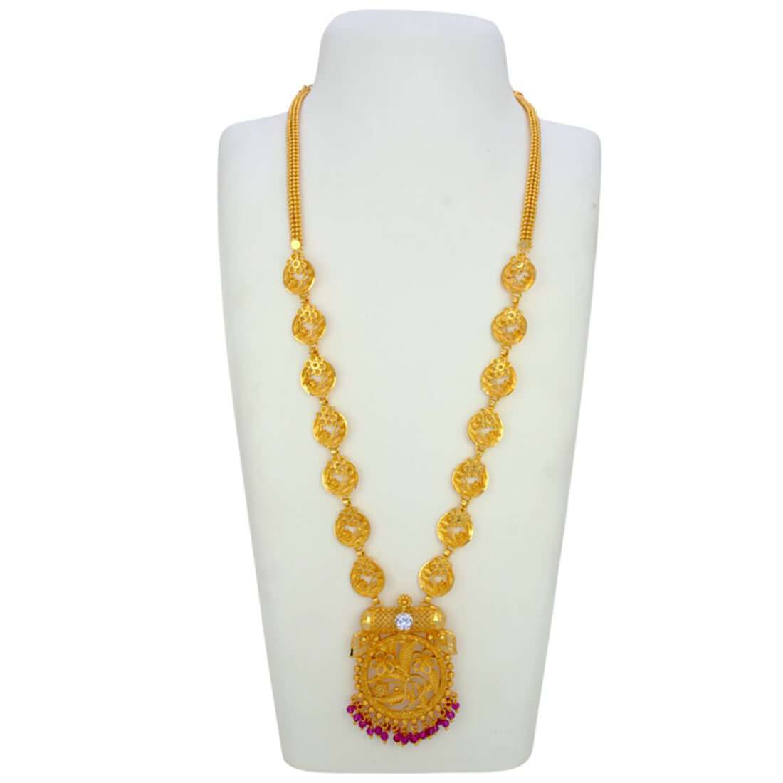 Gold Plated Floral Classic Pendant Long Chain - K Supreme