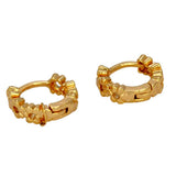 Gold - Plated Floral Hoop Earrings - K Supreme