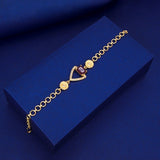Gold Plated Floral Square Red Stone CZ Bracelet - KSupreme