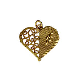 Gold Plated Intricate Filigree Design Heart Pendant
