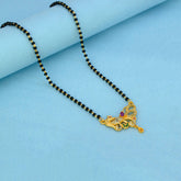 Gold Plated Peacock Stone Pendant Mangalsutra Chain