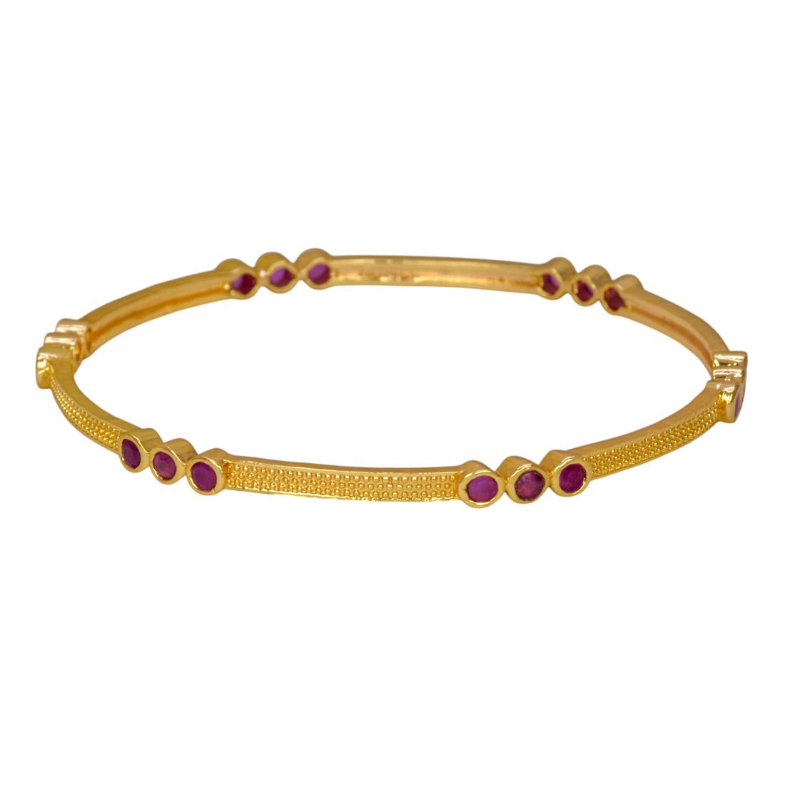 Gold Plated Premium Fashion Ruby Stone Bangle - KSupreme