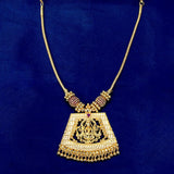 Gold Plated Ruby Stone Lakshmi Pendant Necklace - KSupreme