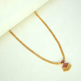 Gold Plated Small Adial Stone Pendant Necklace - K Supreme