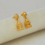 Gold - Plated Small Nest Jhumka Earrings - K Supreme