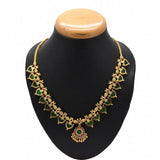 Gold Plated Traditional Indian Palakka Necklace - 9 Stones - K Supreme