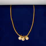 Gold Plated Triple Head Kasu/coin With Ruby Stone Necklace - KSupreme