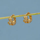 Gold Plated Triple Heart Hoop Earrings for Girls - K Supreme