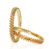 Gold Plated Two Line Designer Bangles showcasing intricate design and radiant finish, perfect for daily wear.