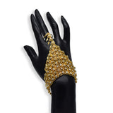 Bridal Gold Plated White Stone Finger Ring Set