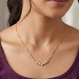 Gold Plated Five CZ Star Pendant Necklace
