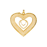 Gorgeous Big Gold Plated Heart Design Pendant