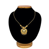 Graceful Gold Plated Floral Round Pendant Necklace - KSupreme