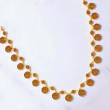 Graceful Gold Plated Round Semi-Precious Stone Necklace