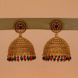 Grand Antique Matte Big Filigree Jhumka Earrings - KSupreme