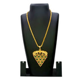 Kerala Gold Plated Big Green Palakka Peacock Pendant Chain - KSupreme