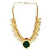 Kerala Gold Plated Mullamottu Enamel Pendant Necklace - KSupreme