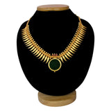 Kerala Gold Plated Mullamottu Enamel Pendant Necklace - KSupreme