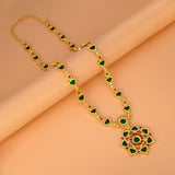Kerala Traditional Floral Pendant Palakka Long Necklace