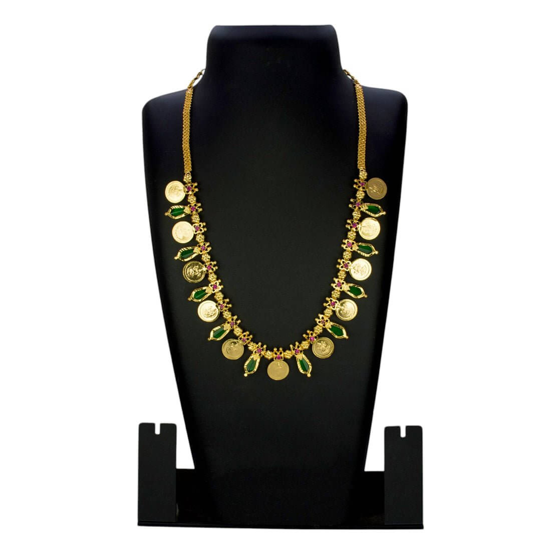 Kerala Traditional Lakshmi Kasu Green Nagapadam Necklace - KSupreme
